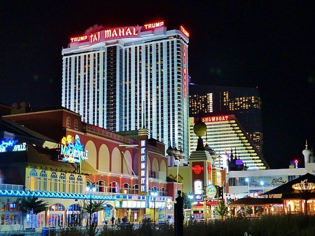 View of Atlantic City Casinos at night